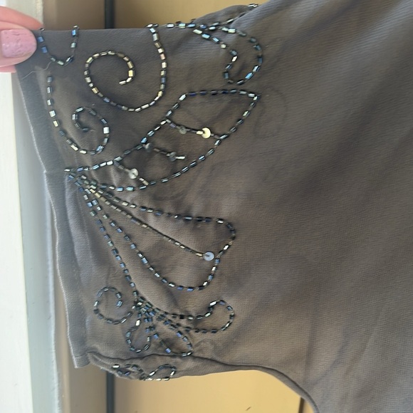 BKE Boutique Sz M Sheer Beaded Kimono Topper Whimsigoth Fairycore - Picture 3 of 8